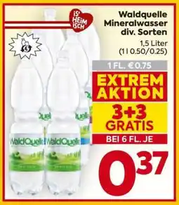 Billa Waldquelle Mineralwasser div. Sorten Angebot