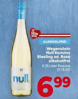Billa Wegenstein Null Komma Riesling od. Rosé alkoholfrei Angebot