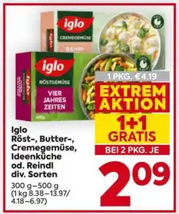 Billa Iglo Röst-, Butter-, Cremegemüse, Ideenküche od. Reindl div. Sorten Angebot