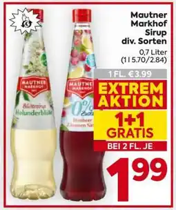 Billa Mautner Markhof Sirup div. Sorten Angebot
