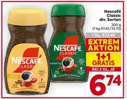 Billa Nescafé Classic div. Sorten Angebot
