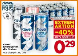 Billa clever Energydrink div. Sorten Angebot