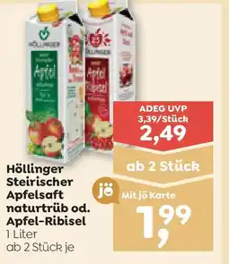 ADEG Höllinger Steirischer Apfelsaft naturtrüb od. Apfel-Ribisel Angebot