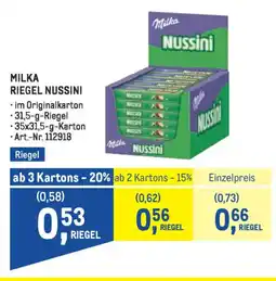 Metro Milka riegel nussini Angebot