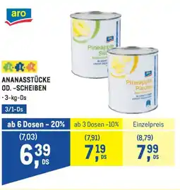 Metro Ananasstücke od. -scheiben Angebot