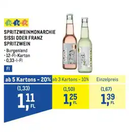 Metro Spritzweinmonarchie sissi oder franz spritzwein Angebot