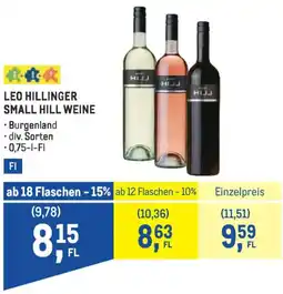 Metro Leo hillinger small hill weine Angebot