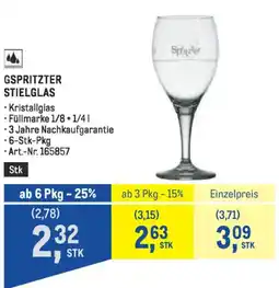 Metro Gspritzter stielglas Angebot