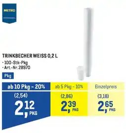Metro TRINKBECHER WEISS Angebot