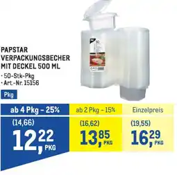 Metro PAPSTAR VERPACKUNGSBECHER MIT DECKEL Angebot