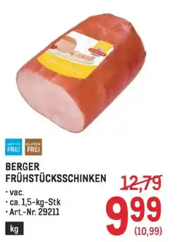 Metro Berger frühstücksschinken Angebot