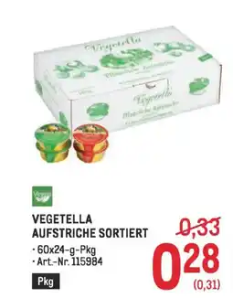 Metro Vegetella aufstriche sortiert Angebot