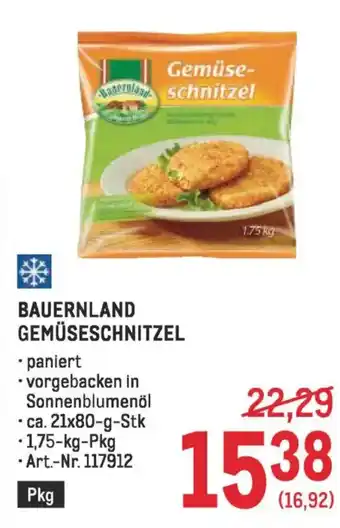Metro Bauernland gemüseschnitzel Angebot