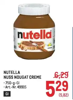 Metro Nutella nuss nougat creme Angebot