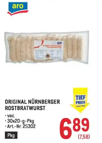 Metro ORIGINAL NÜRNBERGER ROSTBRATWURST Angebot
