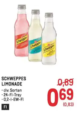 Metro Schweppes limonade Angebot