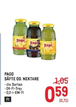Metro Pago säfte od. nektare Angebot