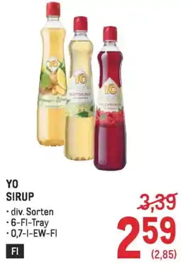 Metro Yo sirup Angebot