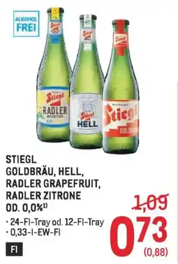 Metro Stiegl goldbräu, hell, radler grapefruit, radler zitrone od. 0,0% Angebot