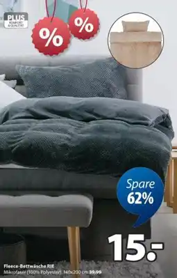 JYSK Fleece-Bettwäsche RIE anthrazit Angebot