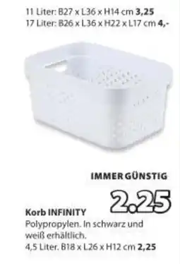 JYSK Korb INFINITY 4,5L Kunststoff weiß Angebot