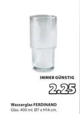 JYSK Wasserglas FERDINAND 40cl transparent Angebot