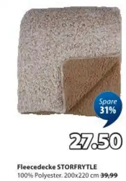 JYSK Fleecedecke STORFRYTLE sand dunkel Angebot