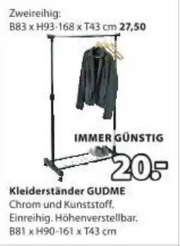JYSK Kleiderständer GUDME schwarz/chrom Angebot