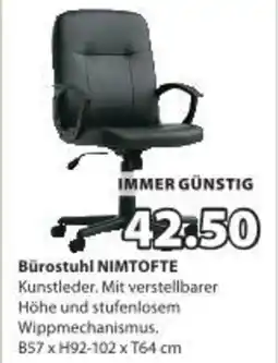 JYSK Bürostuhl NIMTOFTE Kunstleder schwarz/schwarz Angebot