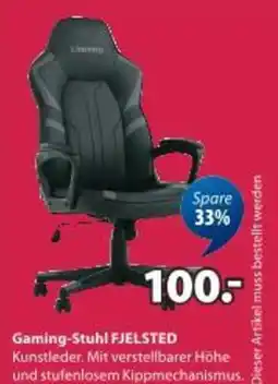 JYSK Gaming-Stuhl FJELSTED schwarz Kunstleder/grau Angebot