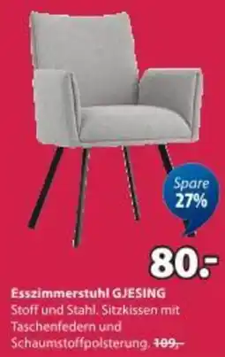 JYSK GJESING Esszimmerstuhl GJESING beige Stoff/schwarz Angebot