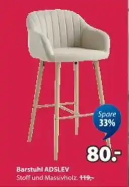 JYSK Barstuhl ADSLEV Stoff beige/Eiche natur Angebot