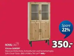 JYSK Vitrine SANDBY 2 Türen Eiche natur/schwarz Angebot
