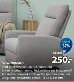 JYSK Relaxsessel VONSILD elektrisch hellgrau Angebot