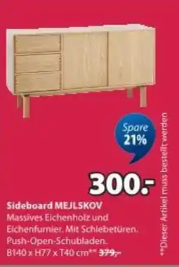 JYSK Sideboard MEJLSKOV 2 Türen 3 Schubladen Eiche natur Angebot