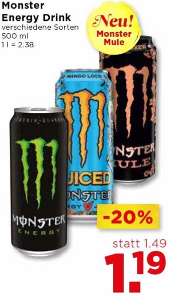 Unimarkt Monster Energy Drink 500 ml Angebot