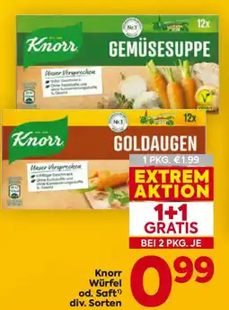 Billa Knorr Würfel od. Saft Angebot