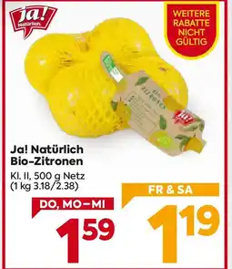 Billa Ja! natürlich bio-zitronen Angebot