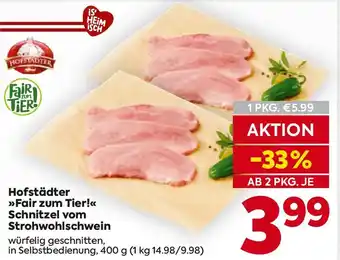 Billa Hofstädter fair zum tier schnitzel vom strohwohlschwein Angebot