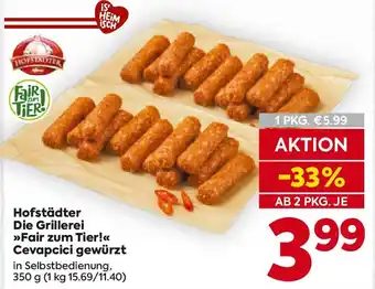 Billa Hofstadter die grillerei fair zum tier cevapcici gewürzt Angebot