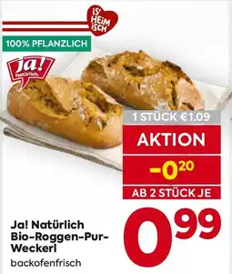 Billa Ja! natürlich bio roggen pur weckerl Angebot