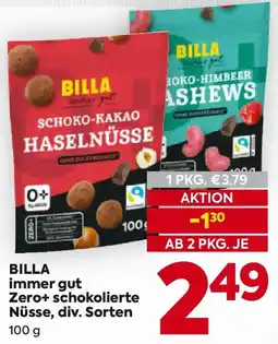 Billa Billa immer gut zero schokolierte nüsse Angebot