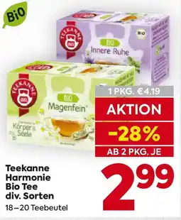 Billa Teekanne harmonie bio tee Angebot