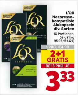 Billa Lor nespresso kompatible alukapseln Angebot