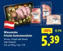 Lidl Wiesentaler frische surbratenstücke Angebot