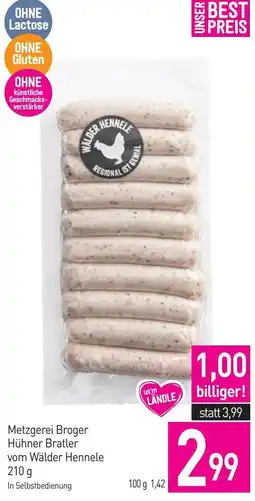 Sutterlüty Metzgerei Broger Hühner Bratler vom Wälder Hennele Angebot