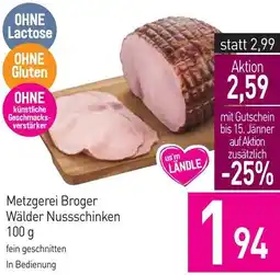 Sutterlüty Metzgerei Broger Wälder Nussschinken Angebot