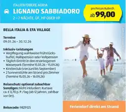 Hofer Reisen Italien/obere adria lignano sabbiadoro 2-7 nächte, üf, hp oder vp Angebot