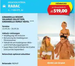 Hofer Reisen Kroatien/istrien rabac 3-7 nächte, ai Angebot