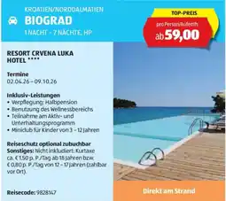 Hofer Reisen Kroatien/norddalmatien biograd Angebot